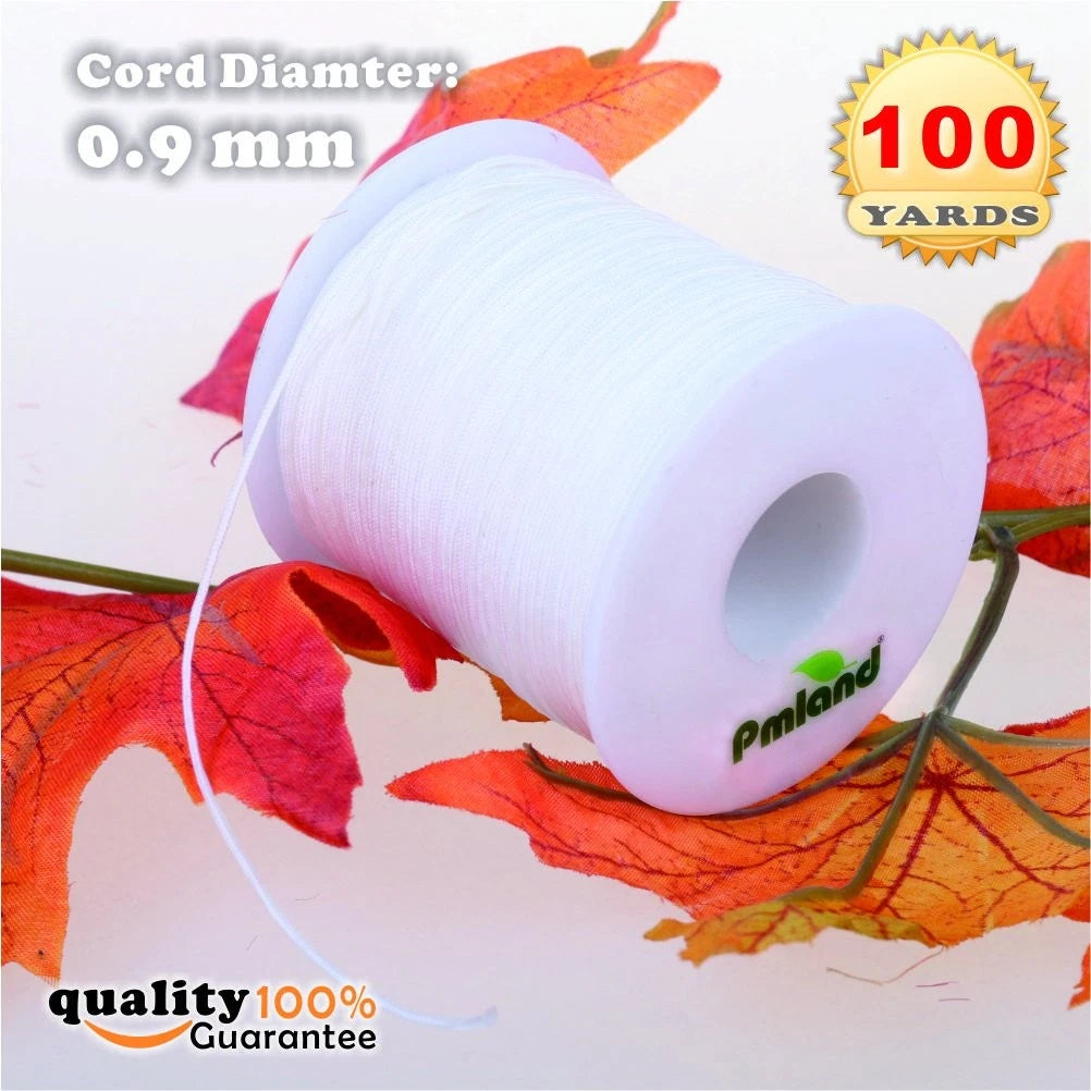 PMLAND 1 X Roll of 100 Yards Lift Shade Cord 0.9 mm - Millimeters, White