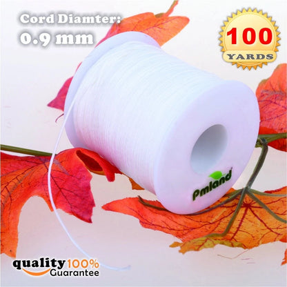 PMLAND 1 X Roll of 100 Yards Lift Shade Cord 0.9 mm - Millimeters, White