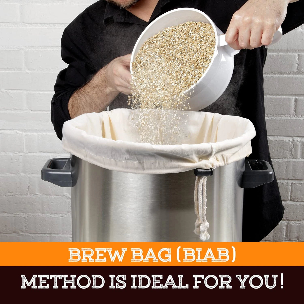 Brew Bag, 26" x 22", 2 Pack,  Unbleached 2 Count (Pack of 1), white