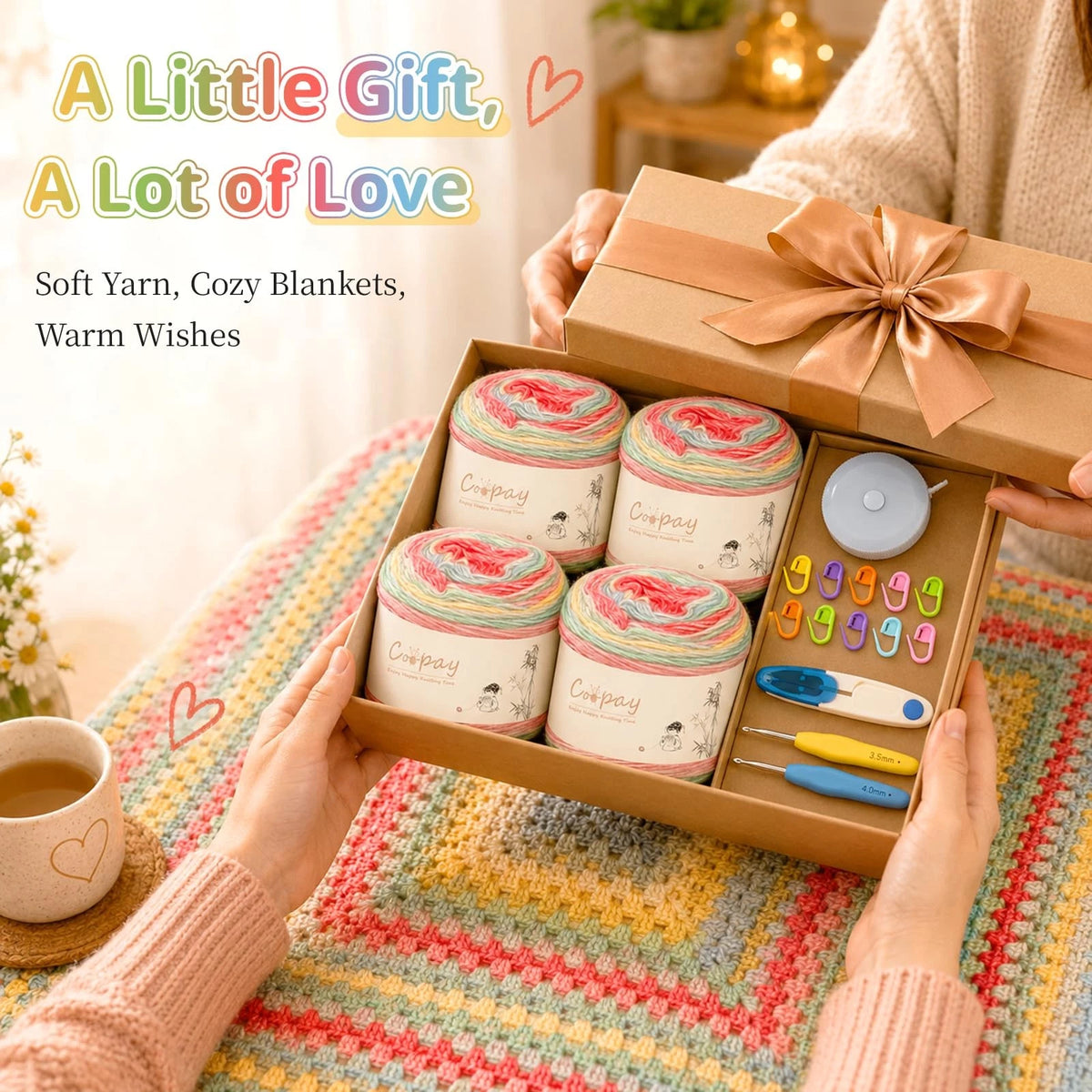 Coopay Crochet Kit for Beginner 9.84 × 7.87 × 2.76 in, Elegant Grove