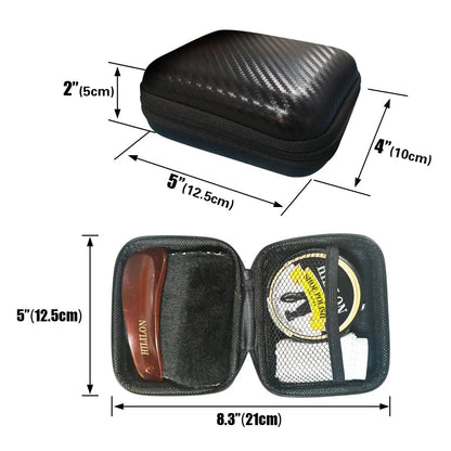 HILILON Black Shoe Polish Kit for Men - Portable Shine Set 0.16kg,