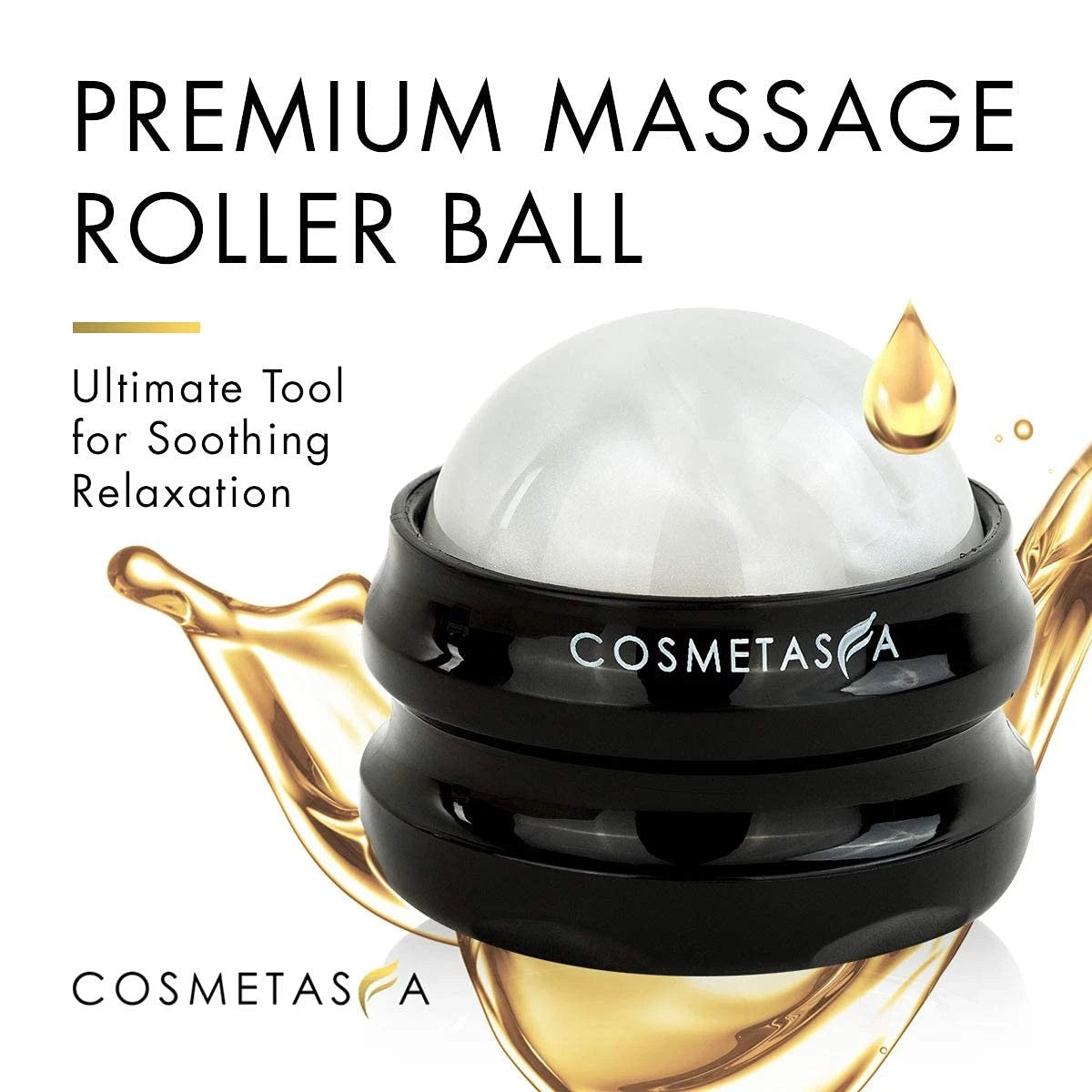 Cosmetasa Massage Roller Ball- Soothes Back, Shoulder, and Foot. Self, White