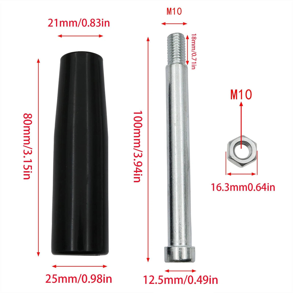 sunnates 2 PCS Revolving Hand Knob M10 Lathe Crank 80x25 mm, Black