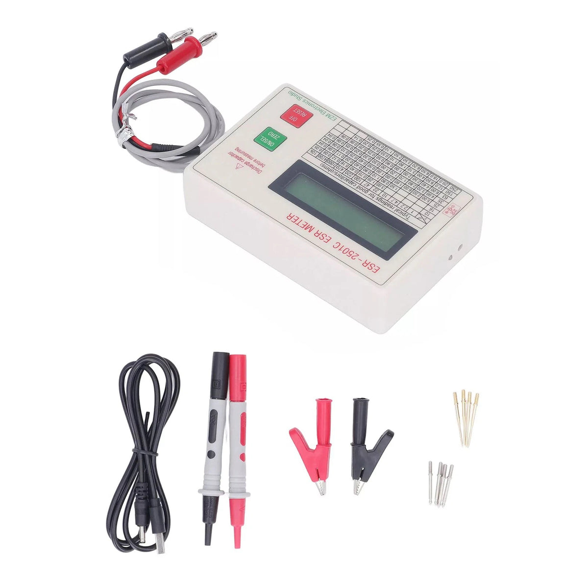 ABS Handheld ESR DCR Capacitor Tester High Accuracy Capacitance Meter Tool