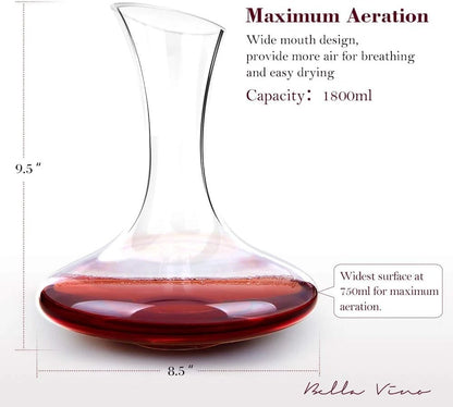 Large Elegant Red Wine Decanter Aerator Pourer -  Hand Blown bv2