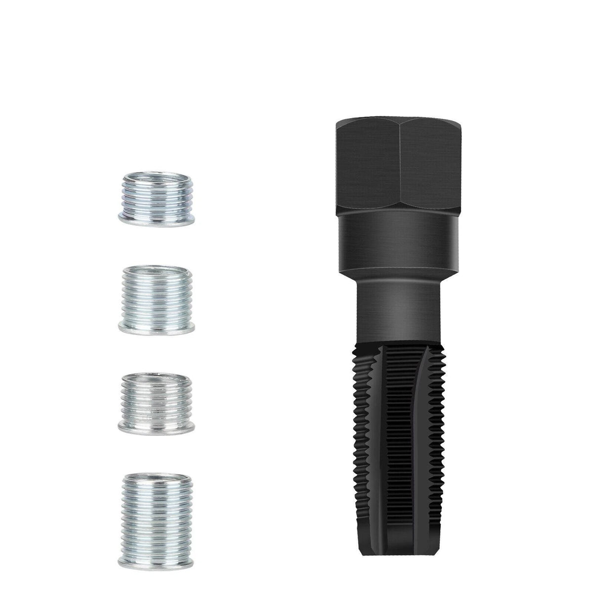 M14 x1.25 Spark Plug Rethread Thread Repair Kit Reamer Tap with 4 Inserts D