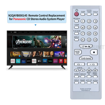 N2QAYB000145 Remote Control For Panasonic CD Stereo Audio System SA-PM4