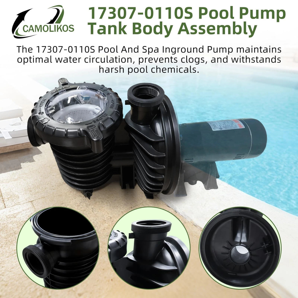 17307-0110S Pool Pump Tank Body Assembly Fits for Pentair Sta-Rite Black