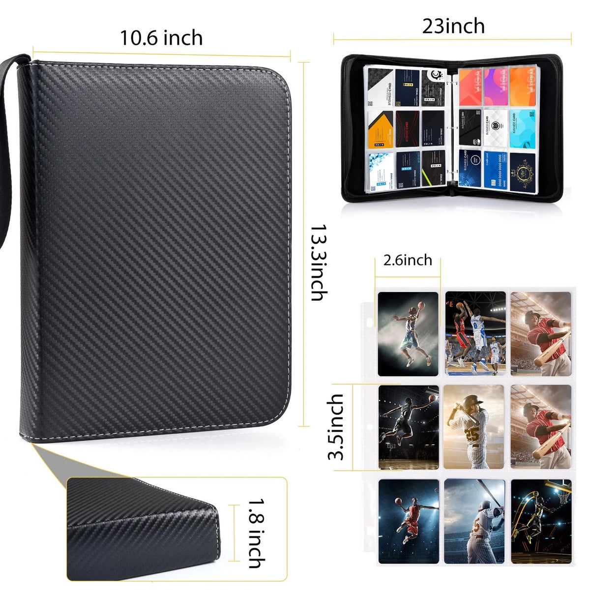 WOT I Trading Card Binder, 900 Pockets Sleeves with 900 Pockets, Black