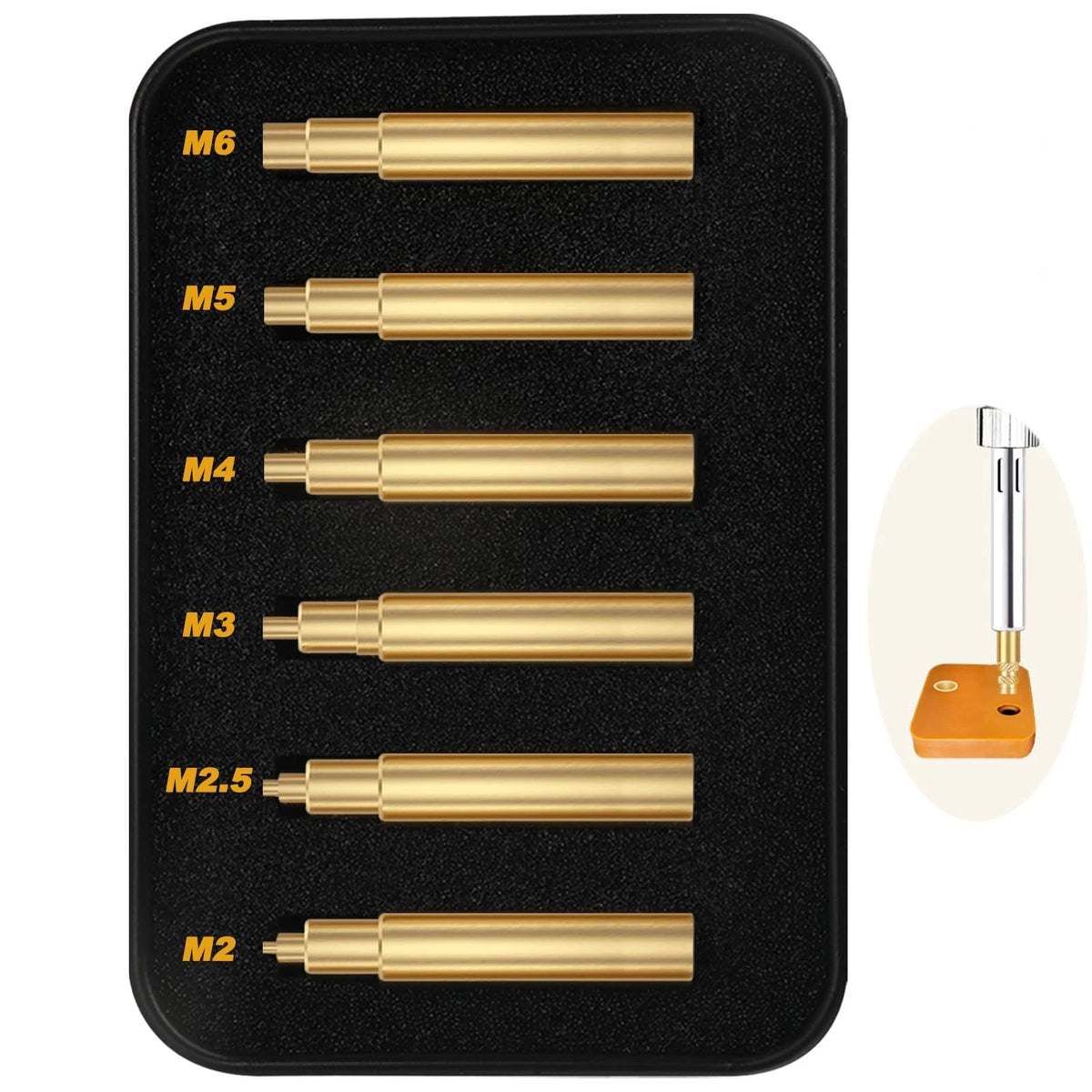 Heat Set Insert Tool,Tips for Threaded inserts M2 M2.5 M3 M2-M6 6 Tips, Brass