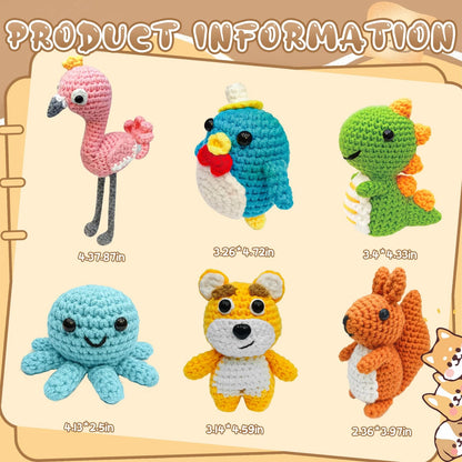 FHFTHYH 6Pcs Crochet Kit for Beginners, DIY Craft Adults, small, colorful