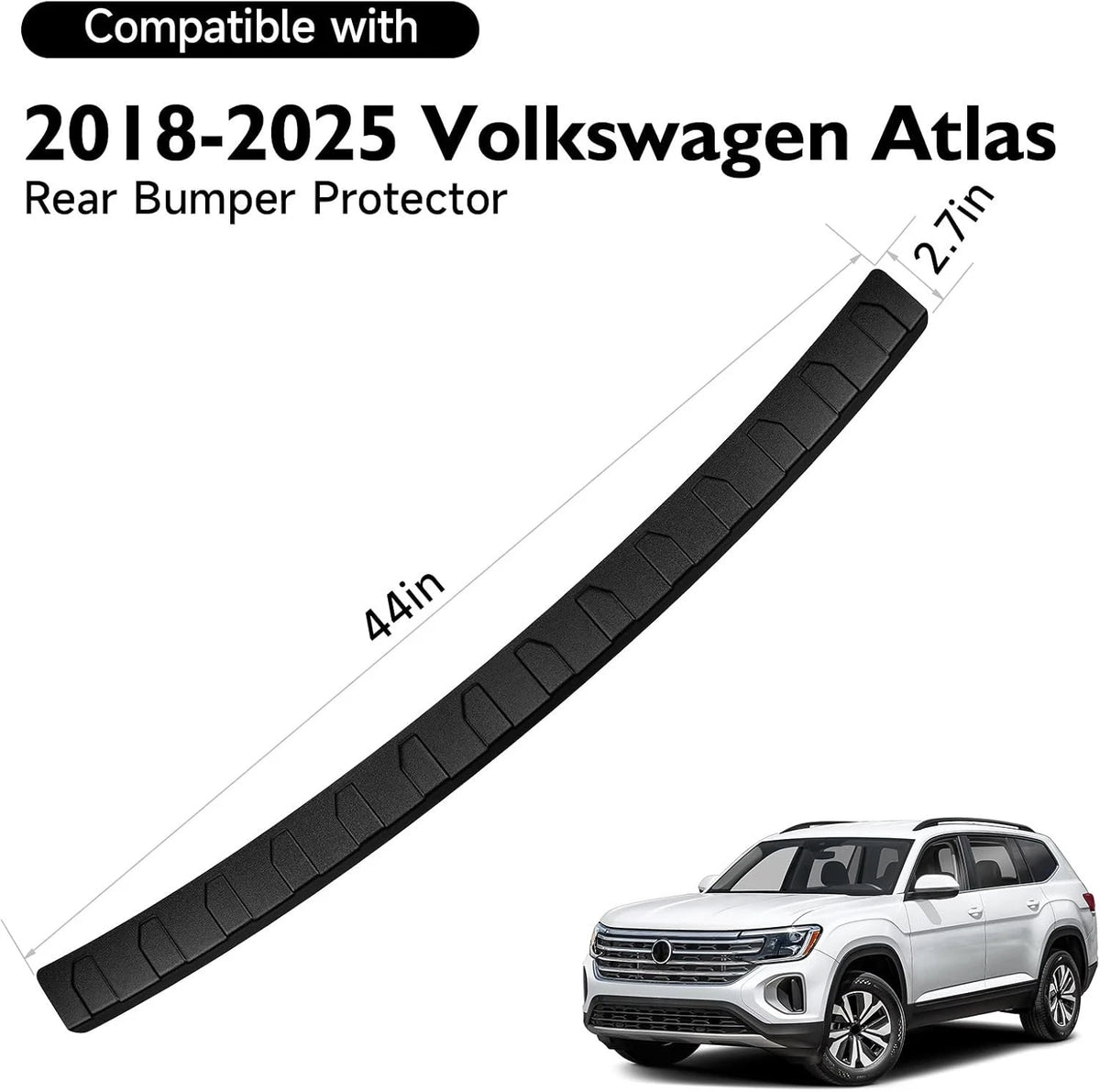 Rear Bumper Protector for VW Atlas 2018-2024 2025,ABS 2018-2025 Atlas, Black
