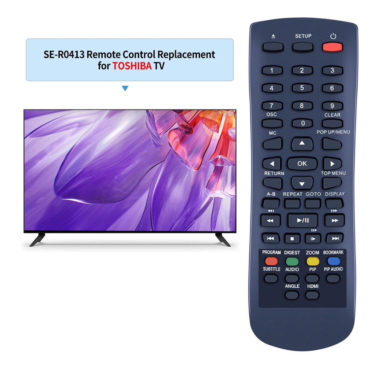 SE-R0413 Remote Control For Toshiba DVD Player BDX-1250KE BDX2250KE