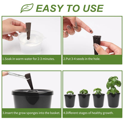 Kratky Method Hydroponic Planter Kit, 8 Plus 24 Black