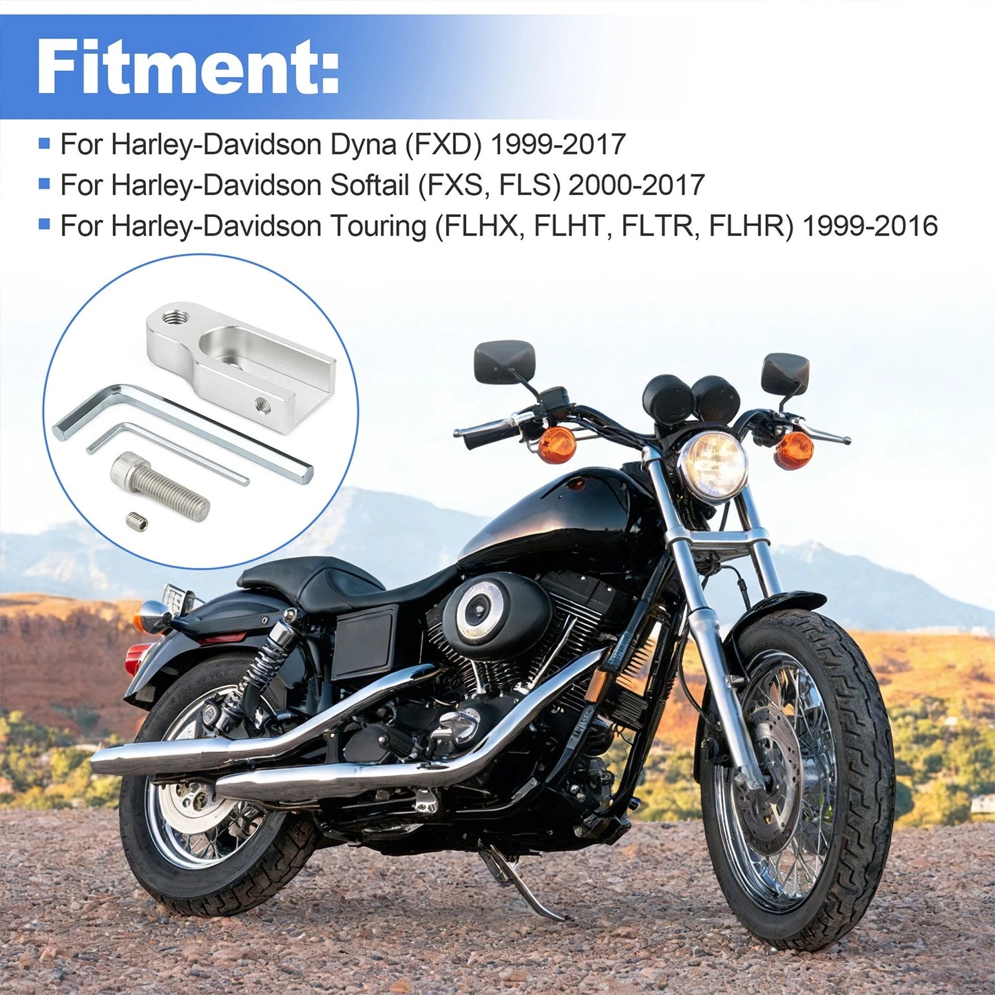 Neutral Shift Bracket Kit For Harley-Davidson Twin Cam 1999-2007 Silver