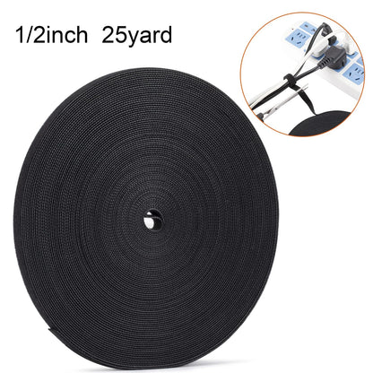 XINYIBO 1/2 inch Reusable Fastening Tape Cable Ties in X 25 yd, black