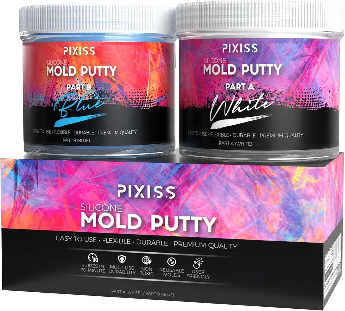 Mold Putty Silicone Making Kit, Super Easy 1:1 Mix Putty, 7/8 Lb Blue