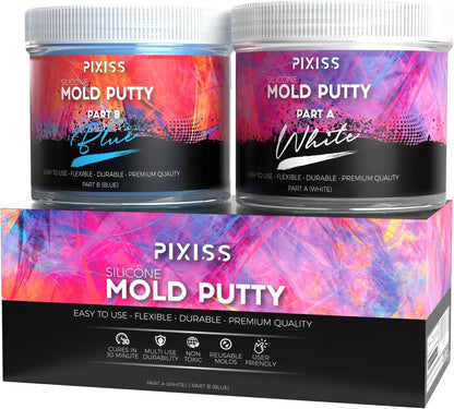 Mold Putty Silicone Making Kit, Super Easy 1:1 Mix Putty, 7/8 Lb Blue