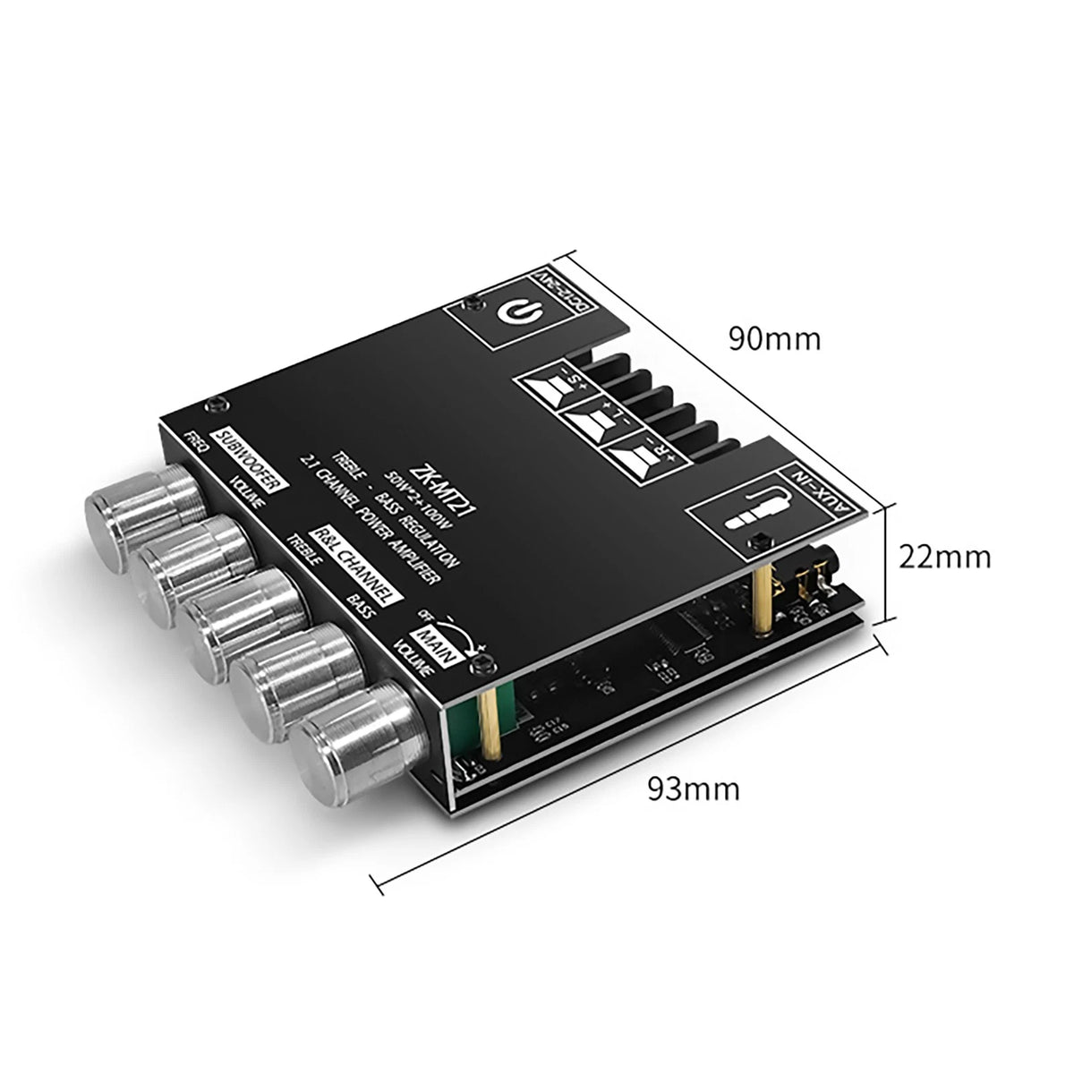 1*MT21 2x50W+100W 2.1 Channel BT5.0 AUX Digital Power Subwoofer Amplifier Board
