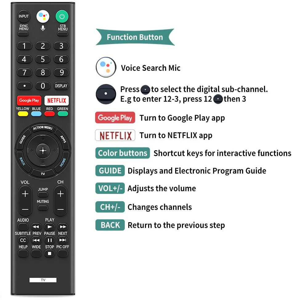 RMF-TX310U Voice Remote Control For Sony 4K Smart TV RMF-TX220U XBR-55X900F