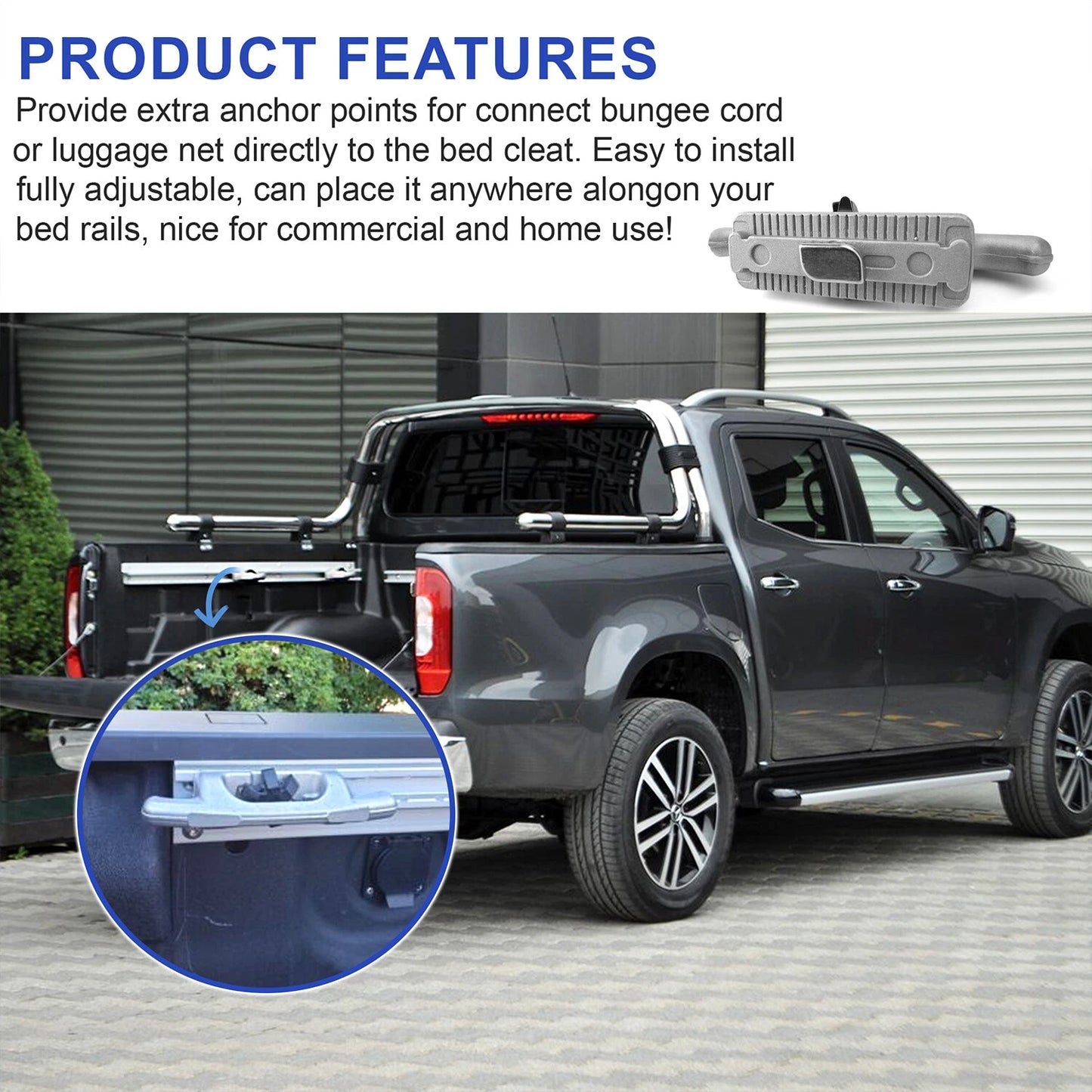 Fits Nissan 2016-2023 Titan XD Titan Truck Cargo Tie Down Cleat 999T7-W3900 2PC