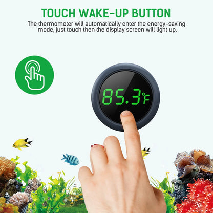 PAIZOO Fish Tank Digital Thermometer Accurate LED Display to Small, Black