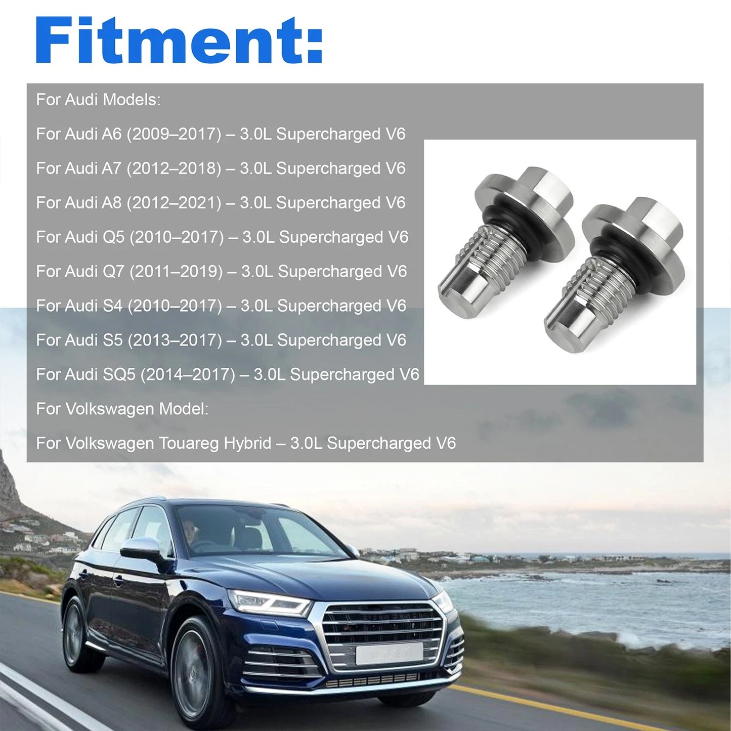 Stainless Steel Supercharger Bleeder Screw Kit for Audi A6 A7 A8 Q5 S4 S5 SQ5