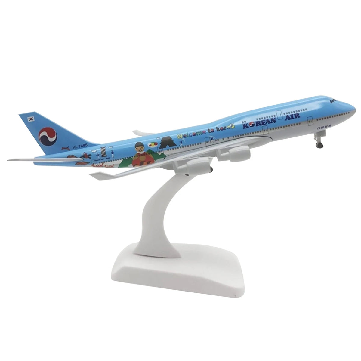 1:350 Diecast Alloy Korean Air Aircraft B747 Airplane Simulation Model Display