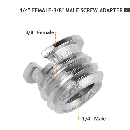 12 Pcs 1/4" & 3/8" Camera Screw Adapter Set - DSLR, 1/4'' or 3/8'', 12