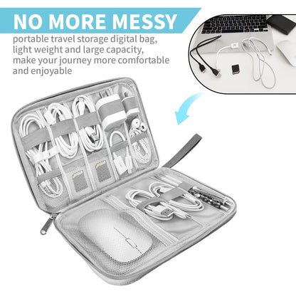 Lcsmaokin Electronics Organizer Travel Case,Electronic Single Layer, A-Grey