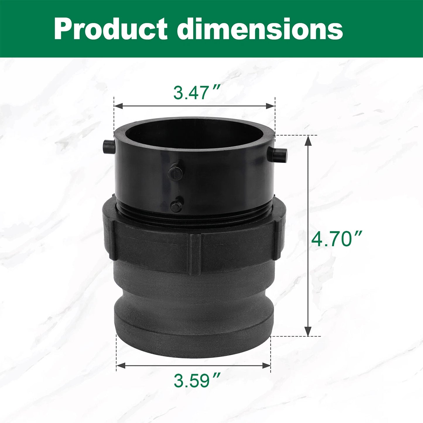 360785 Waste Master RV Sewer Hose Male Bayonet Fitting Converter , Black