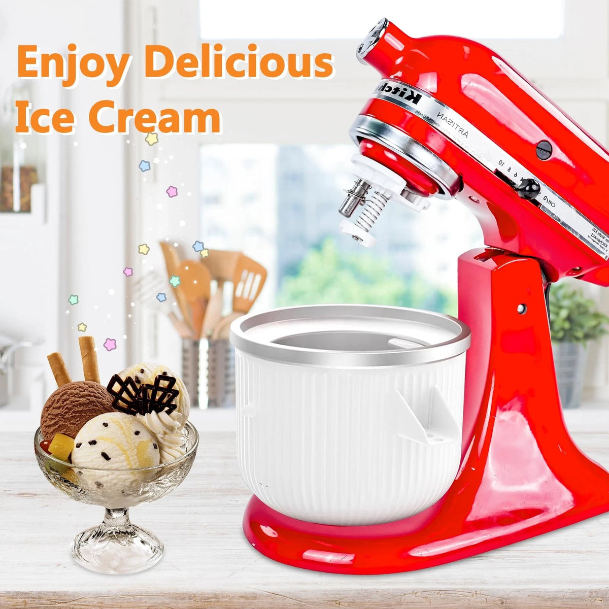 Ice Cream Maker Parts Compatible with KitchenAid Stand Mixer,Ice Drive...