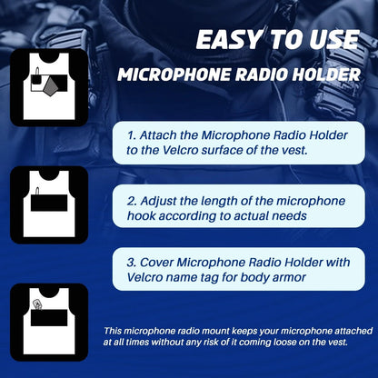 Terixe 2 Pack Mic Clips for Law Enforcement, Black Radio Holders,