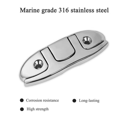 Marine Grade Boat Folding Cleat 6 inch 316 Stainless Steel, 6 Inch, Silver