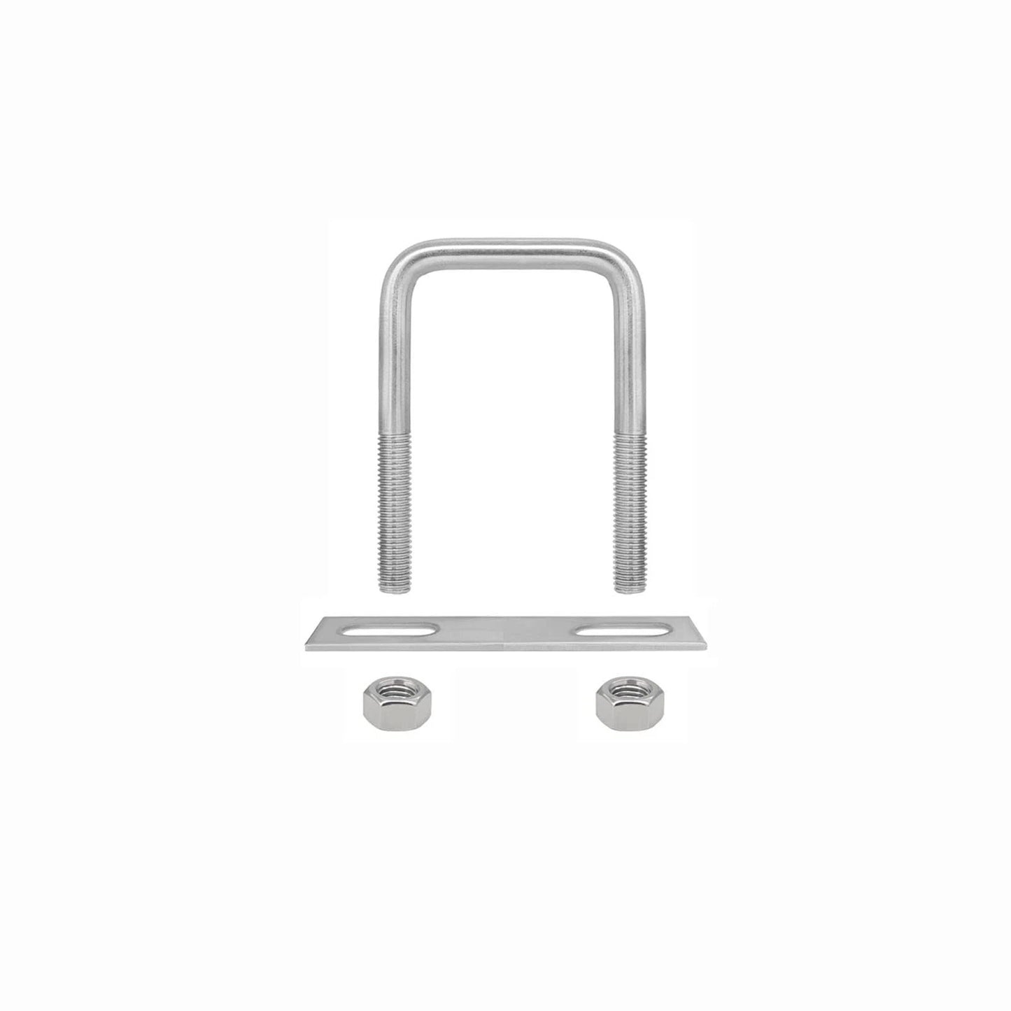 FOCMKEAS 2 Sets 304 Stainless Steel Square U-Bolts 50×80mm (W*L), Silver