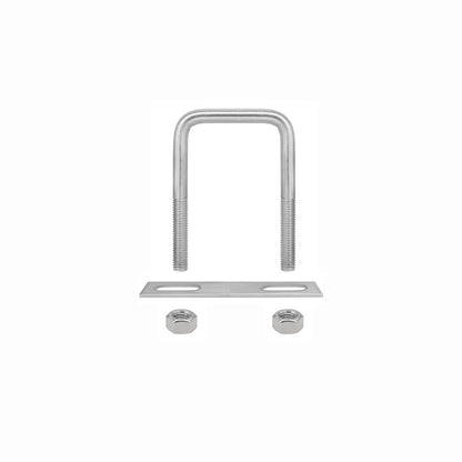 FOCMKEAS 2 Sets 304 Stainless Steel Square U-Bolts 50×80mm (W*L), Silver