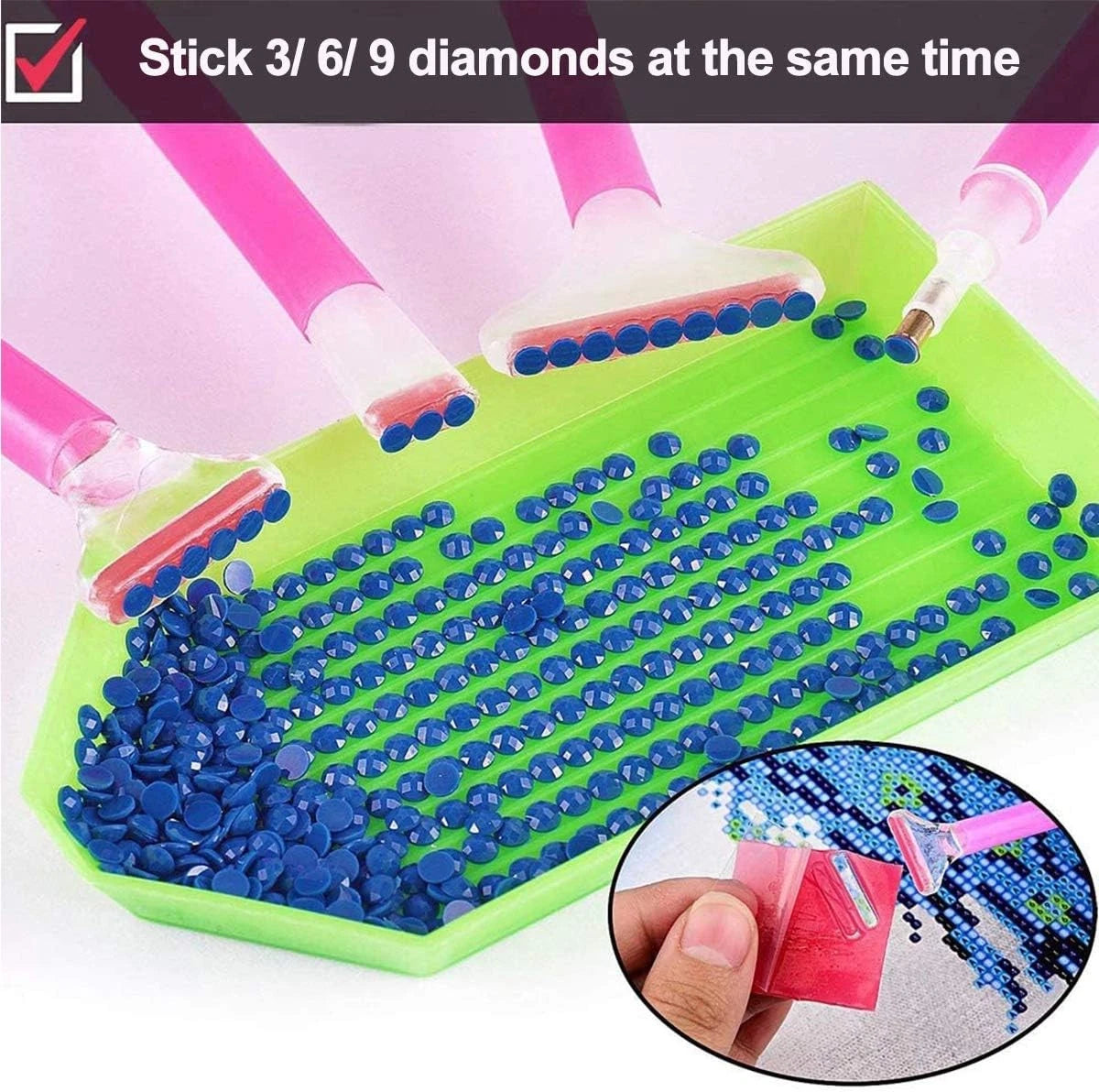 22 Pieces 5D Diamonds Painting Tools and Accessories Kits with Diamond Red