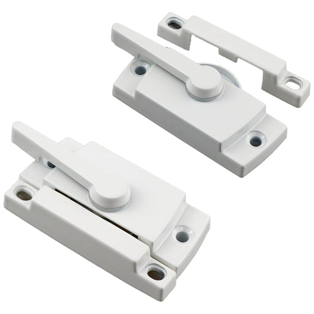 2-Piece Sliding Window Lock, Cam Sash Security Lock for Double White
