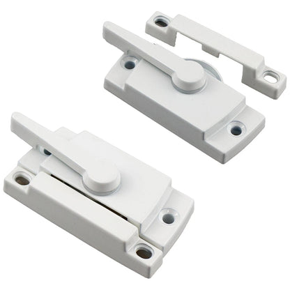 2-Piece Sliding Window Lock, Cam Sash Security Lock for Double White