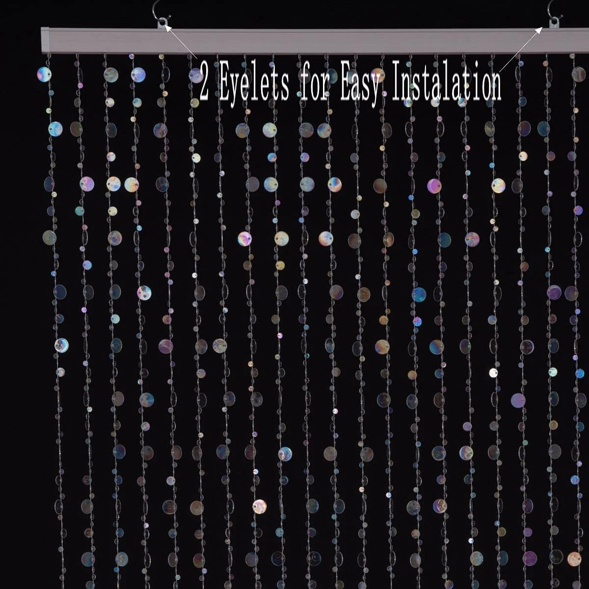 FlavorThings Gold Bubble Beaded Curtain 3' Wide 36"W x 72"L (Pack of 1),