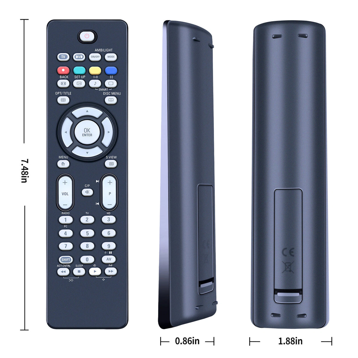 For Philips SRP5002/10 2-in-1 Universal Remote Control for TV/DVD