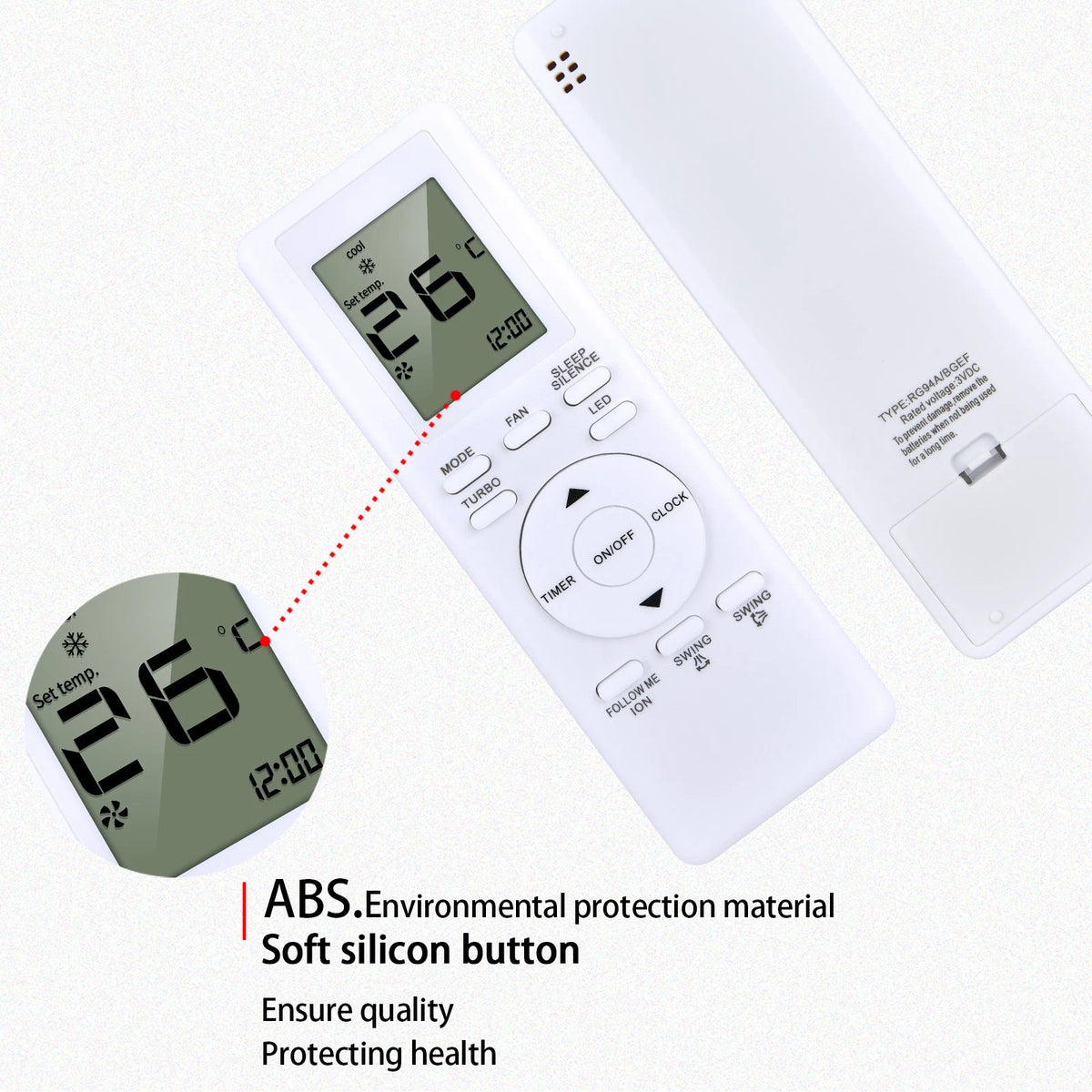Replace Remote Control For YORK RG94A RG93A/BGEF YHJE12ZT6AMHORX YKKE48BZE