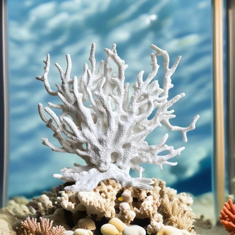 SwandTanpand Fish Tank Decorations,Aquarium Corals Decoration, Medium, White