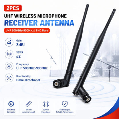 Wireless Microphone Receiver Antenna UHF 500MHz-900MHz BNC Male Antenna