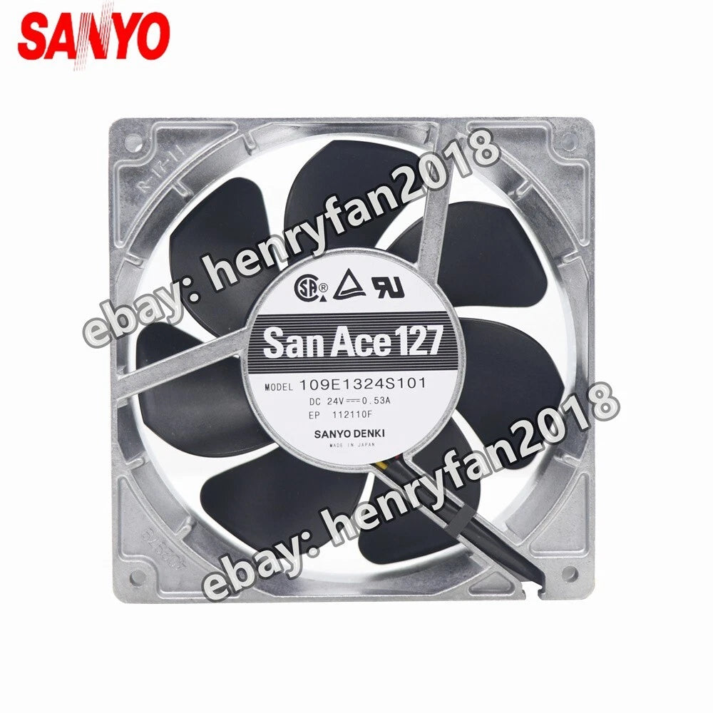 SANYO Denki 109E1324S101 SanAce Fan DC 24V 0.53A 127*127*38MM 3-wire Cooling Fan
