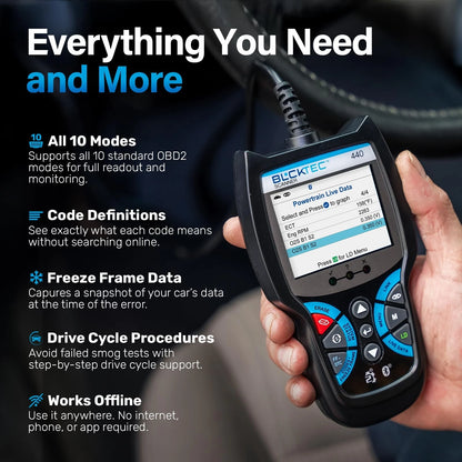 BLCKTEC 440 Bluetooth OBD2 Scanner Diagnostic Tool - Car Code Reader Black