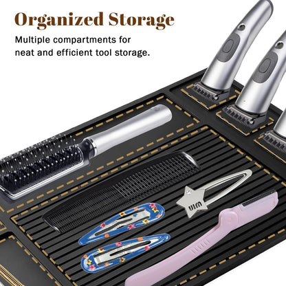 Adevar Magnetic Barber Mat for Clippers,Barber Station Organizer Black