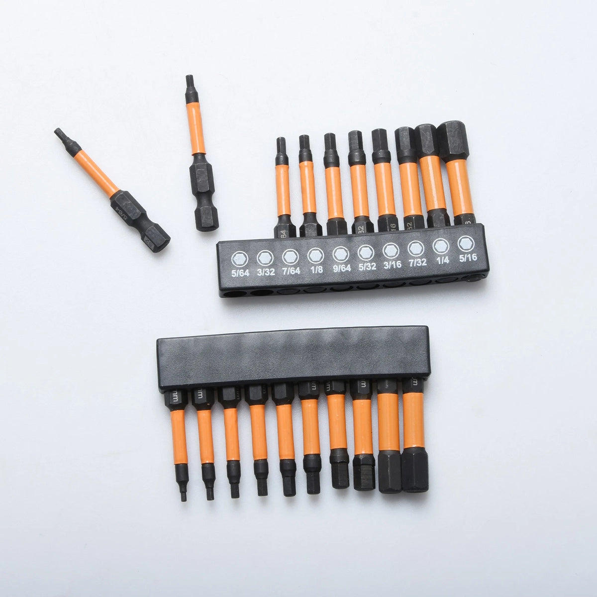 20-Piece Magnetic Hex Screwdriver Bit Set, Metric/SAE, CNC Machined, 1/4" Shank