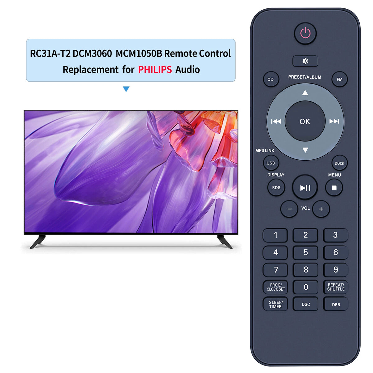 RC31A-T2 Remote Control For Philips Micro Music Dock Audio System DCM3060