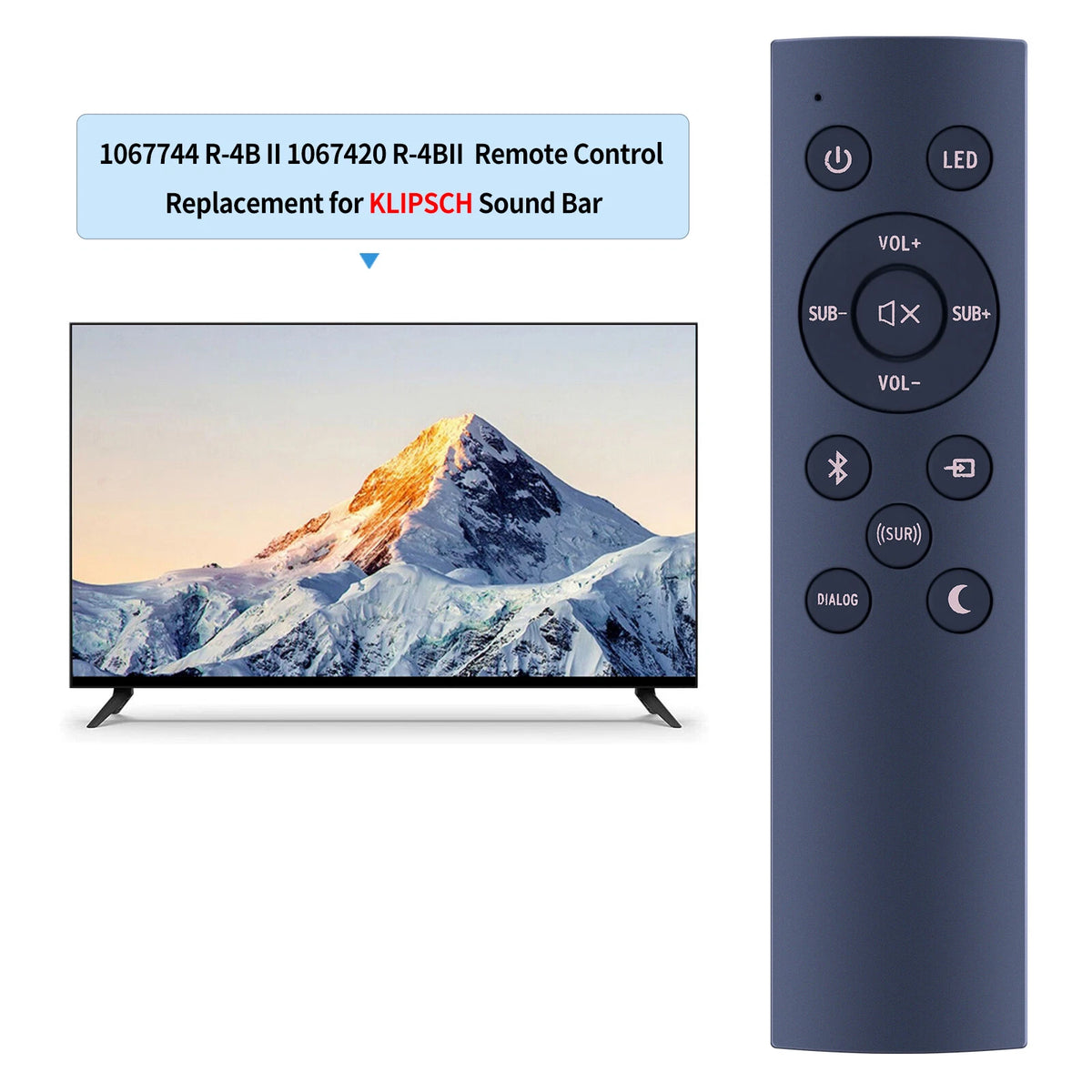 Remote Control For Klipsch 1067744 Soundbar R-4B II 1067420 R-4BII